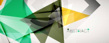 Geometrik soyut arkaplan. Renkli üçgen şekiller. Kapaklar, afişler, el ilanları ve posterler ve diğer tasarımlar için vektör illüstrasyonu