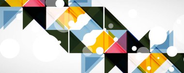 Geometrik soyut arkaplan. Tekno renk üçgen şekilleri. Kapaklar, afişler, el ilanları ve posterler ve diğer tasarımlar için vektör illüstrasyonu