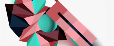 Moda 3d geometrik kompozisyon, iş veya teknoloji sunumu için tasarım şablonu, İnternet posteri veya web broşürü kapağı