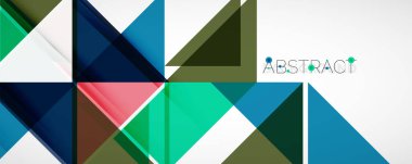 Geometrik soyut arkaplan. Tekno renk üçgen şekilleri. Kapaklar, afişler, el ilanları ve posterler ve diğer tasarımlar için vektör illüstrasyonu