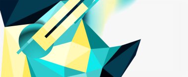 Moda 3d geometrik kompozisyon, iş veya teknoloji sunumu için tasarım şablonu, İnternet posteri veya web broşürü kapağı