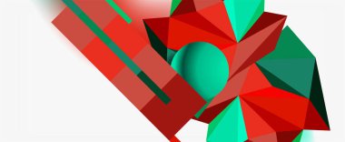 Moda 3d geometrik kompozisyon, iş veya teknoloji sunumu için tasarım şablonu, İnternet posteri veya web broşürü kapağı