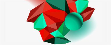 Moda 3d geometrik kompozisyon, iş veya teknoloji sunumu için tasarım şablonu, İnternet posteri veya web broşürü kapağı