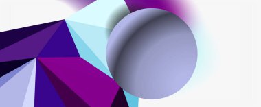 Moda 3d geometrik kompozisyon, iş veya teknoloji sunumu için tasarım şablonu, İnternet posteri veya web broşürü kapağı