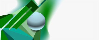 Moda 3d geometrik kompozisyon, iş veya teknoloji sunumu için tasarım şablonu, İnternet posteri veya web broşürü kapağı