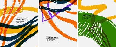 Sosyal medya soyut geçmişleri. Soyut el çizimleri. Kapaklar, afişler, ilanlar için vektör illüstrasyonu