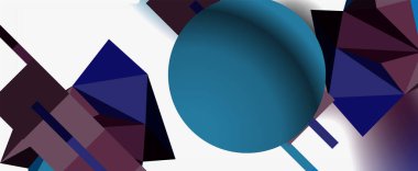 Moda 3d geometrik kompozisyon, iş veya teknoloji sunumu için tasarım şablonu, İnternet posteri veya web broşürü kapağı