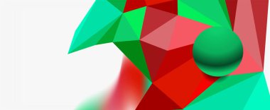 Moda 3d geometrik kompozisyon, iş veya teknoloji sunumu için tasarım şablonu, İnternet posteri veya web broşürü kapağı