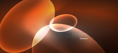 Neon elipsler soyut arkaplanlardır. Karanlıkta parlayan parlak yuvarlak şekiller. Kapaklar, afişler, el ilanları ve posterler ve diğer şeyler için vektör fütüristik çizimler