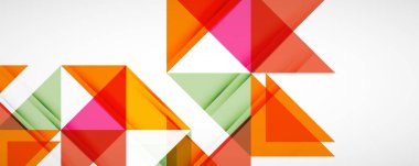 Geometrik soyut arkaplan. Tekno renk üçgen şekilleri. Kapaklar, afişler, el ilanları ve posterler ve diğer tasarımlar için vektör illüstrasyonu