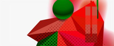 Moda 3d geometrik kompozisyon, iş veya teknoloji sunumu için tasarım şablonu, İnternet posteri veya web broşürü kapağı