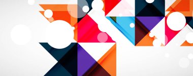 Vektör üçgen geometrik arkaplan kümesi. Kapaklar, afişler, el ilanları ve posterler ve diğer tasarımlar için vektör illüstrasyonu