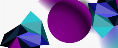 Moda 3d geometrik kompozisyon, iş veya teknoloji sunumu için tasarım şablonu, İnternet posteri veya web broşürü kapağı