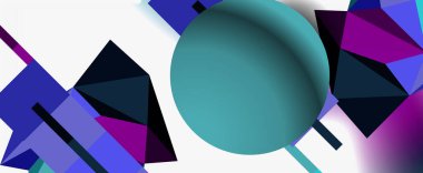 Moda 3d geometrik kompozisyon, iş veya teknoloji sunumu için tasarım şablonu, İnternet posteri veya web broşürü kapağı