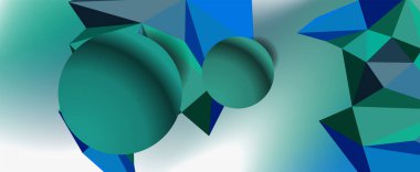 Moda 3d geometrik kompozisyon, iş veya teknoloji sunumu için tasarım şablonu, İnternet posteri veya web broşürü kapağı