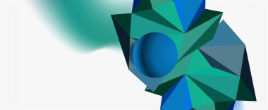 Moda 3d geometrik kompozisyon, iş veya teknoloji sunumu için tasarım şablonu, İnternet posteri veya web broşürü kapağı