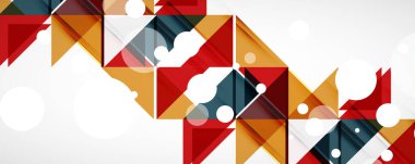 Geometrik soyut arkaplan. Tekno renk üçgen şekilleri. Kapaklar, afişler, el ilanları ve posterler ve diğer tasarımlar için vektör illüstrasyonu