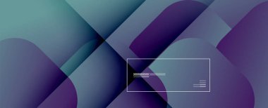 Kare şekiller geometrik soyut arkaplan. Üç boyutlu gölge efektleri ve sıvı eğimleri. Modern çakışma biçimleri