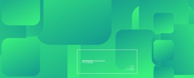 Kare şekiller geometrik soyut arkaplan. Üç boyutlu gölge efektleri ve sıvı eğimleri. Modern çakışma biçimleri