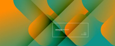 Kare şekiller geometrik soyut arkaplan. Üç boyutlu gölge efektleri ve sıvı eğimleri. Modern çakışma biçimleri