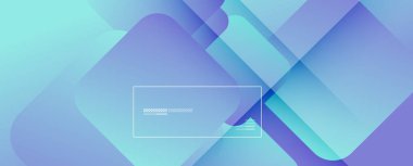 Kare şekiller geometrik soyut arkaplan. Üç boyutlu gölge efektleri ve sıvı eğimleri. Modern çakışma biçimleri