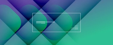 Kare şekiller geometrik soyut arkaplan. Üç boyutlu gölge efektleri ve sıvı eğimleri. Modern çakışma biçimleri