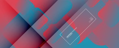 Kare şekiller geometrik soyut arkaplan. Üç boyutlu gölge efektleri ve sıvı eğimleri. Modern çakışma biçimleri