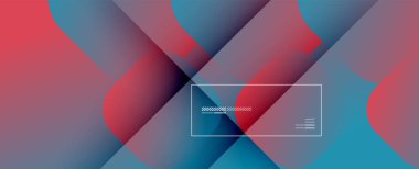 Kare şekiller geometrik soyut arkaplan. Üç boyutlu gölge efektleri ve sıvı eğimleri. Modern çakışma biçimleri