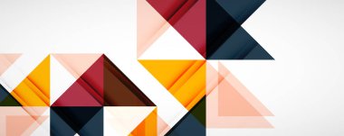 Geometrik soyut arkaplan. Tekno renk üçgen şekilleri. Kapaklar, afişler, el ilanları ve posterler ve diğer tasarımlar için vektör illüstrasyonu