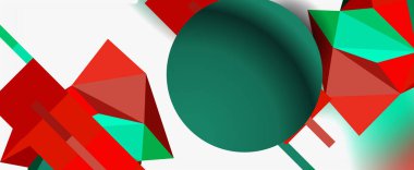 Moda 3d geometrik kompozisyon, iş veya teknoloji sunumu için tasarım şablonu, İnternet posteri veya web broşürü kapağı