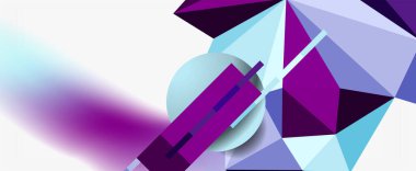 Moda 3d geometrik kompozisyon, iş veya teknoloji sunumu için tasarım şablonu, İnternet posteri veya web broşürü kapağı