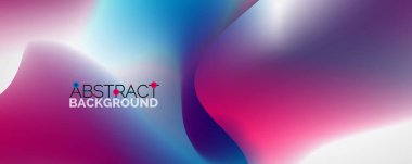 Akışkan renk gradyanı soyut arkaplan, modaya uygun renkli duvar kağıdı. Pankartlar, broşürler, posterler, afişler ve kapaklar için vektör ilüstrasyonu