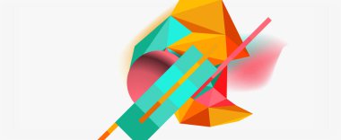 Moda 3d geometrik kompozisyon, iş veya teknoloji sunumu için tasarım şablonu, İnternet posteri veya web broşürü kapağı