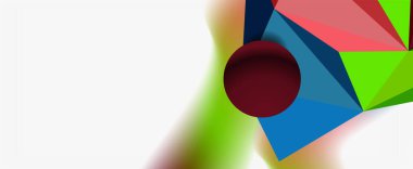 Moda 3d geometrik kompozisyon, iş veya teknoloji sunumu için tasarım şablonu, İnternet posteri veya web broşürü kapağı