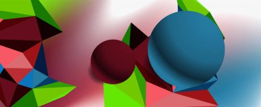 Moda 3d geometrik kompozisyon, iş veya teknoloji sunumu için tasarım şablonu, İnternet posteri veya web broşürü kapağı