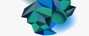 Moda 3d geometrik kompozisyon, iş veya teknoloji sunumu için tasarım şablonu, İnternet posteri veya web broşürü kapağı