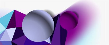 Moda 3d geometrik kompozisyon, iş veya teknoloji sunumu için tasarım şablonu, İnternet posteri veya web broşürü kapağı