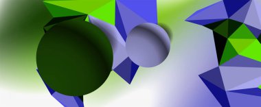 Moda 3d geometrik kompozisyon, iş veya teknoloji sunumu için tasarım şablonu, İnternet posteri veya web broşürü kapağı