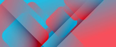 Kare şekiller geometrik soyut arkaplan. Üç boyutlu gölge efektleri ve sıvı eğimleri. Modern çakışma biçimleri