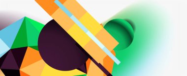 Moda 3d geometrik kompozisyon, iş veya teknoloji sunumu için tasarım şablonu, İnternet posteri veya web broşürü kapağı