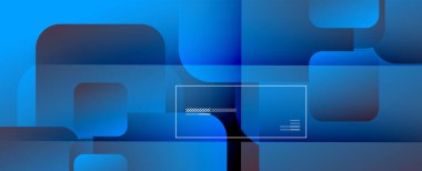 Kare şekiller geometrik soyut arkaplan. Üç boyutlu gölge efektleri ve sıvı eğimleri. Modern çakışma biçimleri