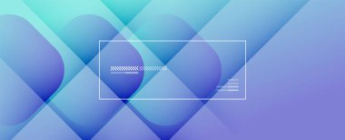 Kare şekiller geometrik soyut arkaplan. Üç boyutlu gölge efektleri ve sıvı eğimleri. Modern çakışma biçimleri