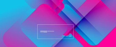 Kare şekiller geometrik soyut arkaplan. Üç boyutlu gölge efektleri ve sıvı eğimleri. Modern çakışma biçimleri