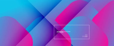 Kare şekiller geometrik soyut arkaplan. Üç boyutlu gölge efektleri ve sıvı eğimleri. Modern çakışma biçimleri