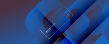 Kare şekiller geometrik soyut arkaplan. Üç boyutlu gölge efektleri ve sıvı eğimleri. Modern çakışma biçimleri