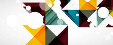 Vektör üçgen geometrik arkaplan kümesi. Kapaklar, afişler, el ilanları ve posterler ve diğer tasarımlar için vektör illüstrasyonu