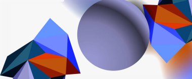 Moda 3d geometrik kompozisyon, iş veya teknoloji sunumu için tasarım şablonu, İnternet posteri veya web broşürü kapağı