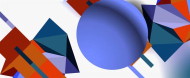 Moda 3d geometrik kompozisyon, iş veya teknoloji sunumu için tasarım şablonu, İnternet posteri veya web broşürü kapağı