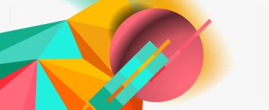 Moda 3d geometrik kompozisyon, iş veya teknoloji sunumu için tasarım şablonu, İnternet posteri veya web broşürü kapağı