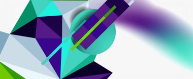 Moda 3d geometrik kompozisyon, iş veya teknoloji sunumu için tasarım şablonu, İnternet posteri veya web broşürü kapağı